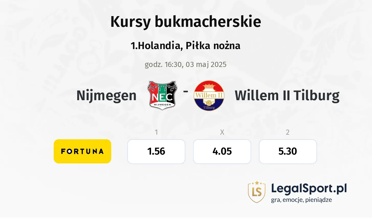 Nijmegen - Willem II Tilburg typy, kursy