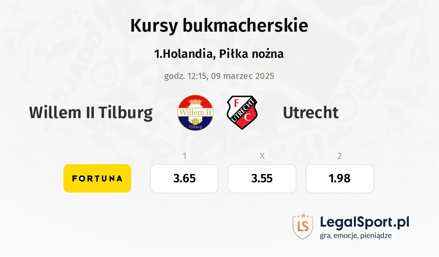 Willem II Tilburg - Utrecht typy, kursy