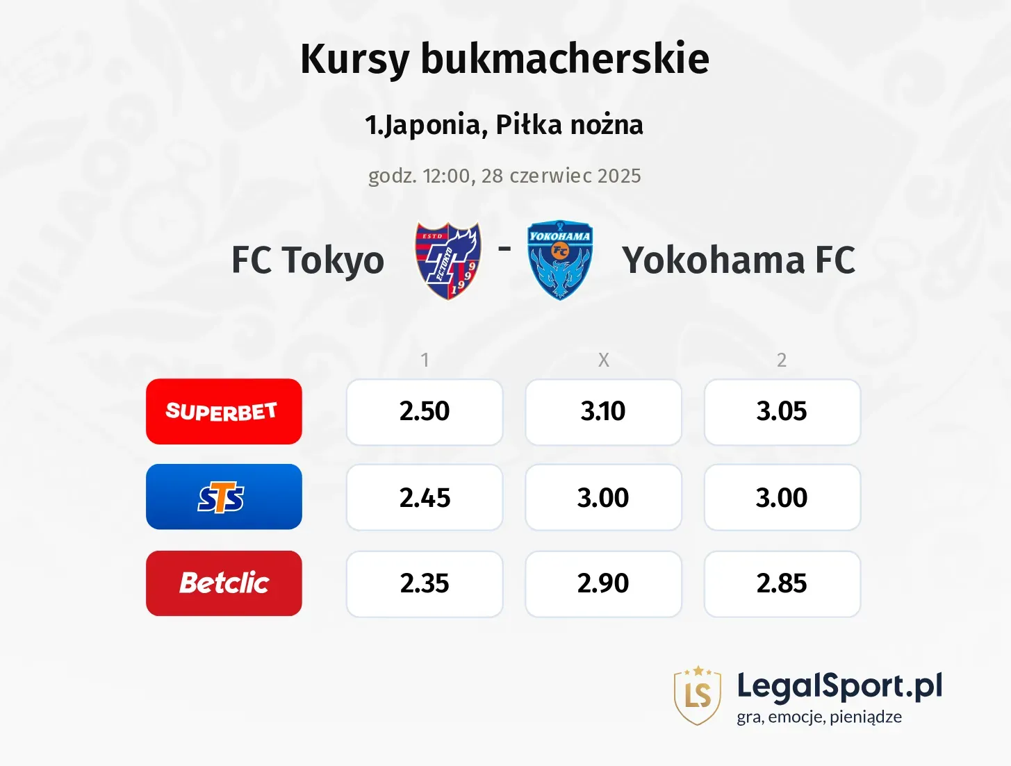 Yokohama FC - FC Tokyo promocje bonusy na mecz