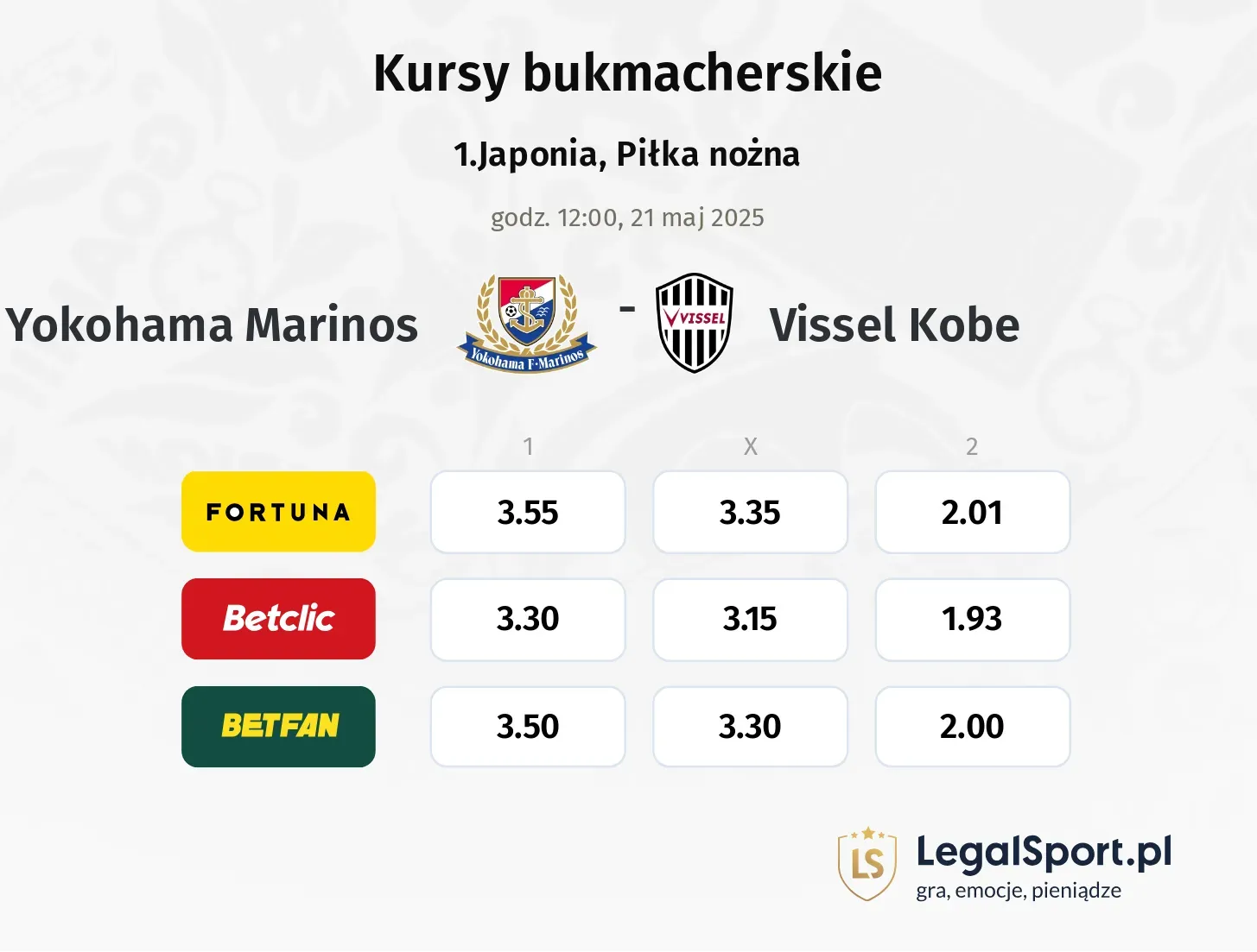 Yokohama Marinos - Vissel Kobe promocje bonusy na mecz