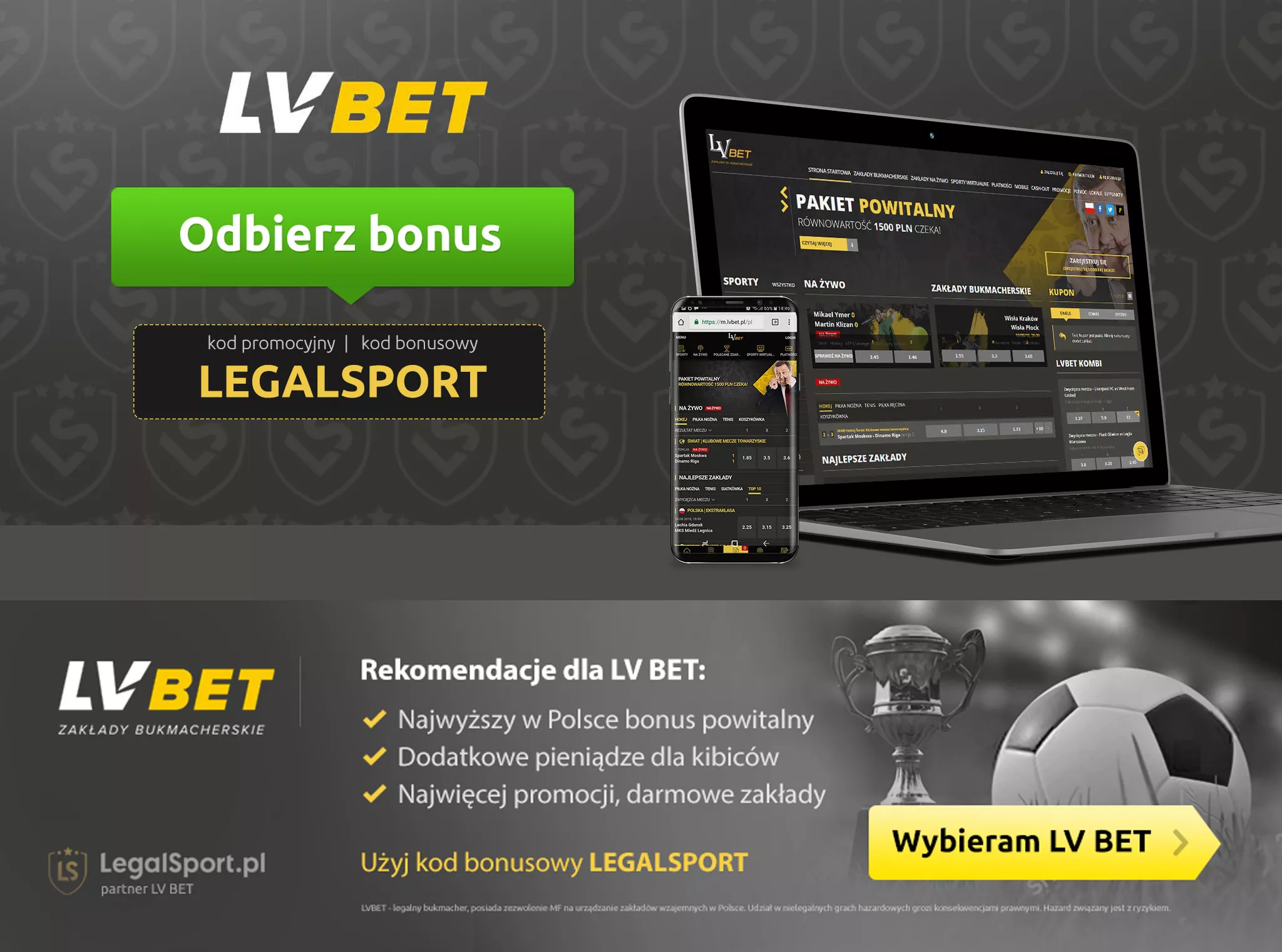 Bonus LVBET jest legalny w Polsce