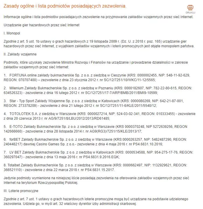 screen listy buków z licencją MF