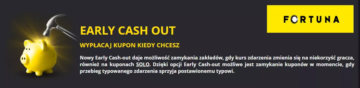 Cashout w Fortuna Zakłady Bukmacherskie. Wcześniejsze zamykanie kuponów sportowych