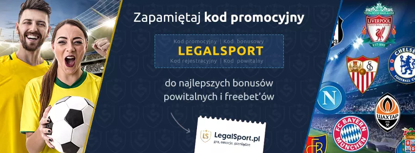Infografika z kodem promocyjnym - zapewnia on najwyższe bonusy bukmacherskie