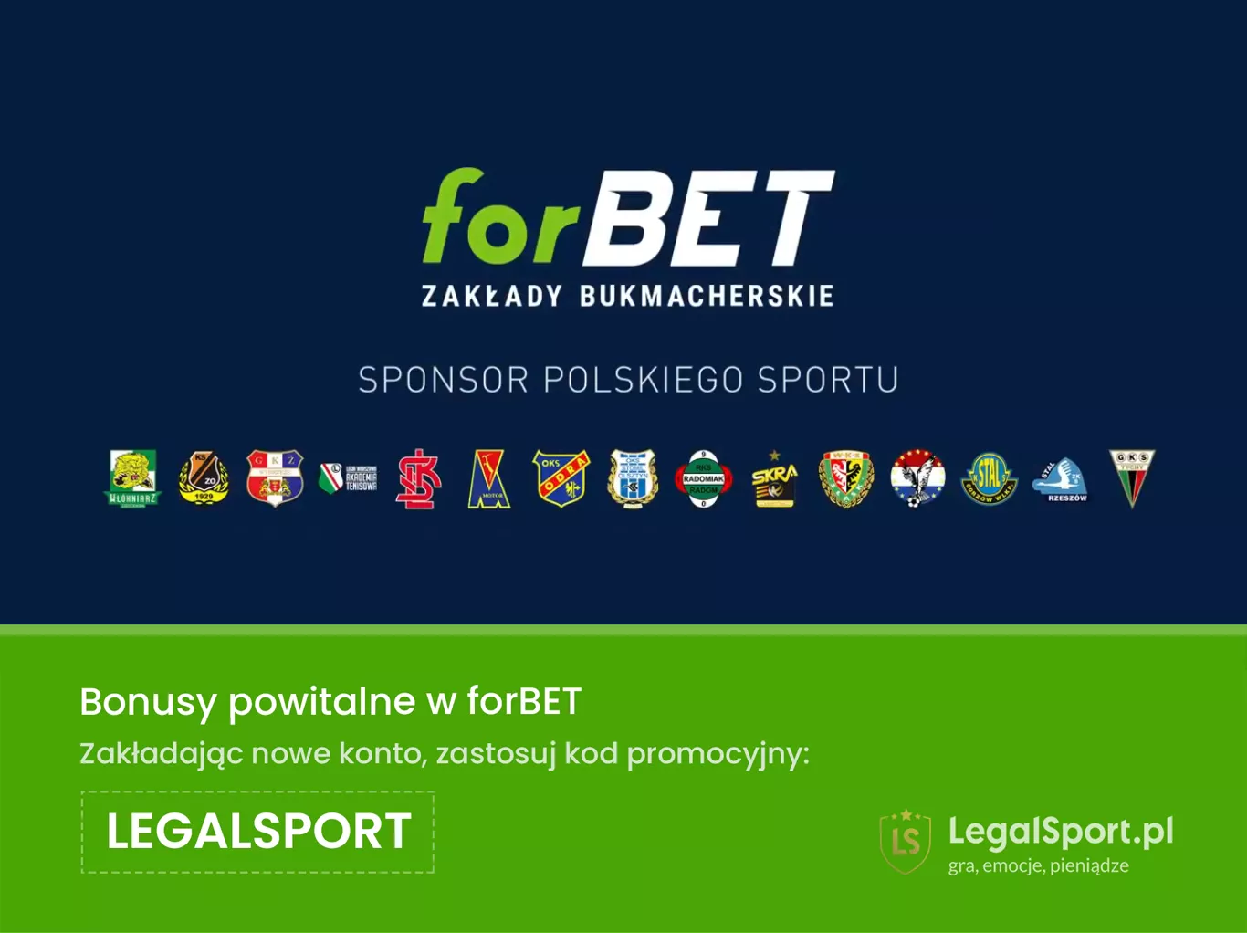 Legalne zakłady bukmacherskie forBET - sponsor polskiego sportu