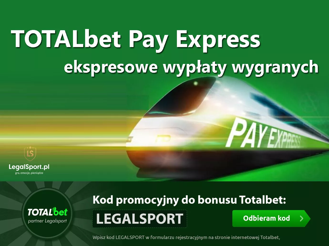 TOTALbet Pay Express - szybkie wypłaty wygranych na konto bankowe