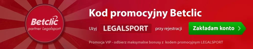 Informacja o ekskluzywnym kodzie bonusowym do Betclic Zakłady Bukmacherskie (Aktywny kod promocji: LEGALSPORT)