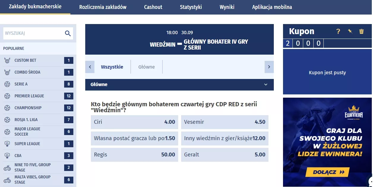 eWinner - typy i kursy na typy na życzenie