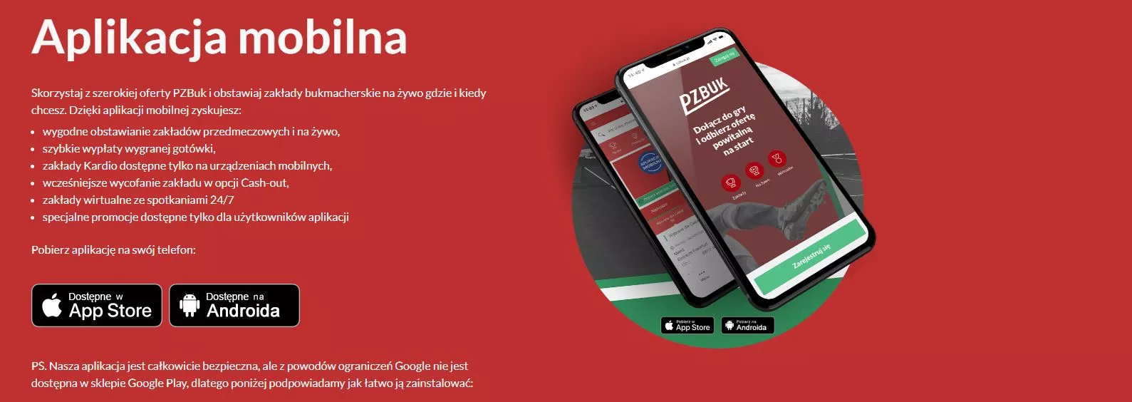PZBuk - plikacja bukmacherska na urządzenia z systemem IOS i Android