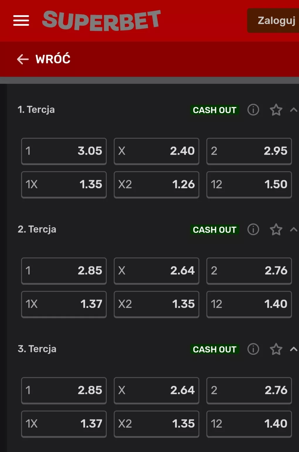 Typy przedmeczowe w Superbet - rentowne zakłady na tercje