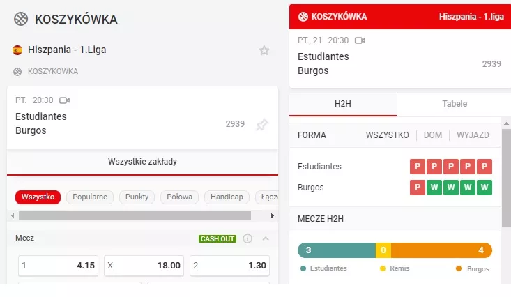 Selekcje na mecz koszykarski w Superbet