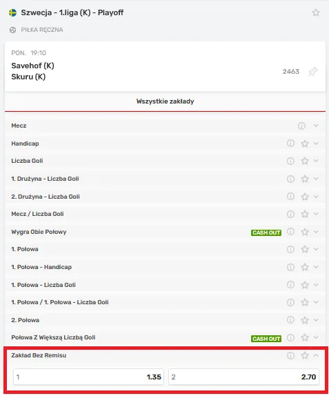 Piłka ręczna w Superbet: zakład bez remisu