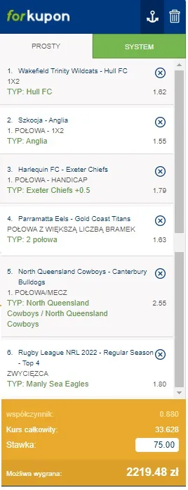 Przykładowy kupon na rugby w forBET