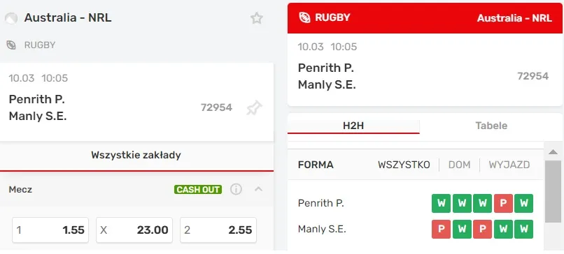 Mecze na rugby w Superbet online