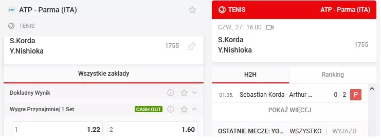 Zakłady na sety w tenisie w Superbet