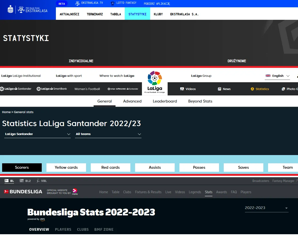 Oficjalne strony federacji i związków piłkarskich