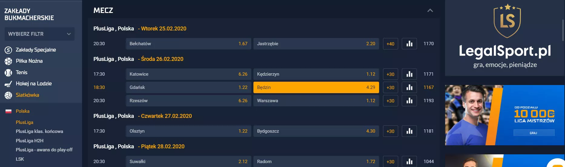 Siatkarska oferta z pewnymi typami w STS Zakłady Bukmacherskie