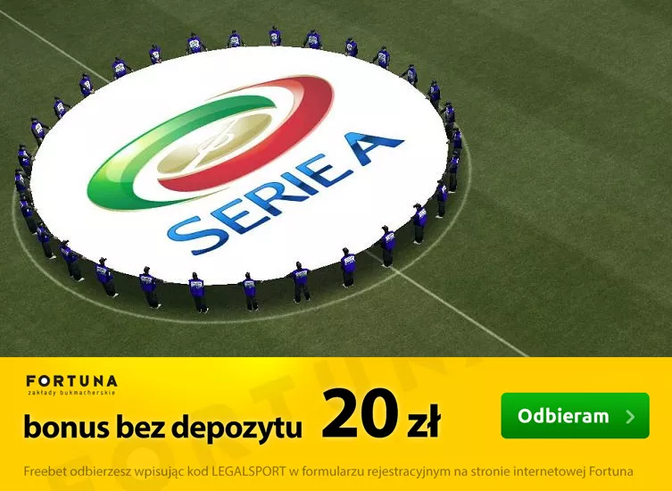 logo Serie A i freebet bez depozytu Fortuna - infografika