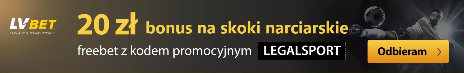Darmowy zakład na skoki narciarskie od bukmachera internetowego LVBET: freebet 20 zł na dowolne typy