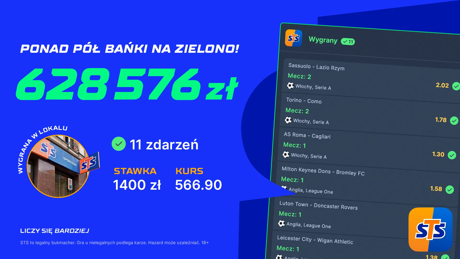 STS kupon z wygraną w punkcie