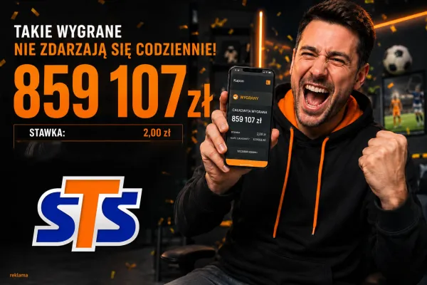 Kupon za 2 zł z 9 trafionymi typami dał 859 107 zł wygranej w STS