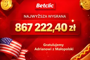 867 222,40 zł najwyższa wygrana w Betclic