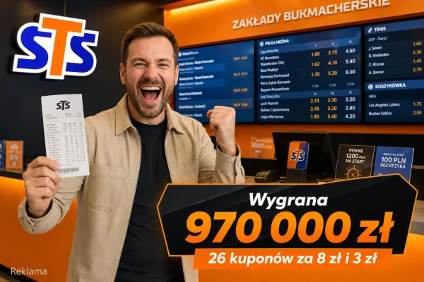Postawił 26 kuponów za kilka złotych w lokalu STS i zgarnął ponad 970 tys. zł