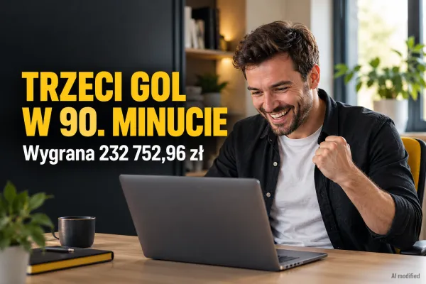 Trzeci gol w 90. minucie dał 232 752,96 zł wygranej 