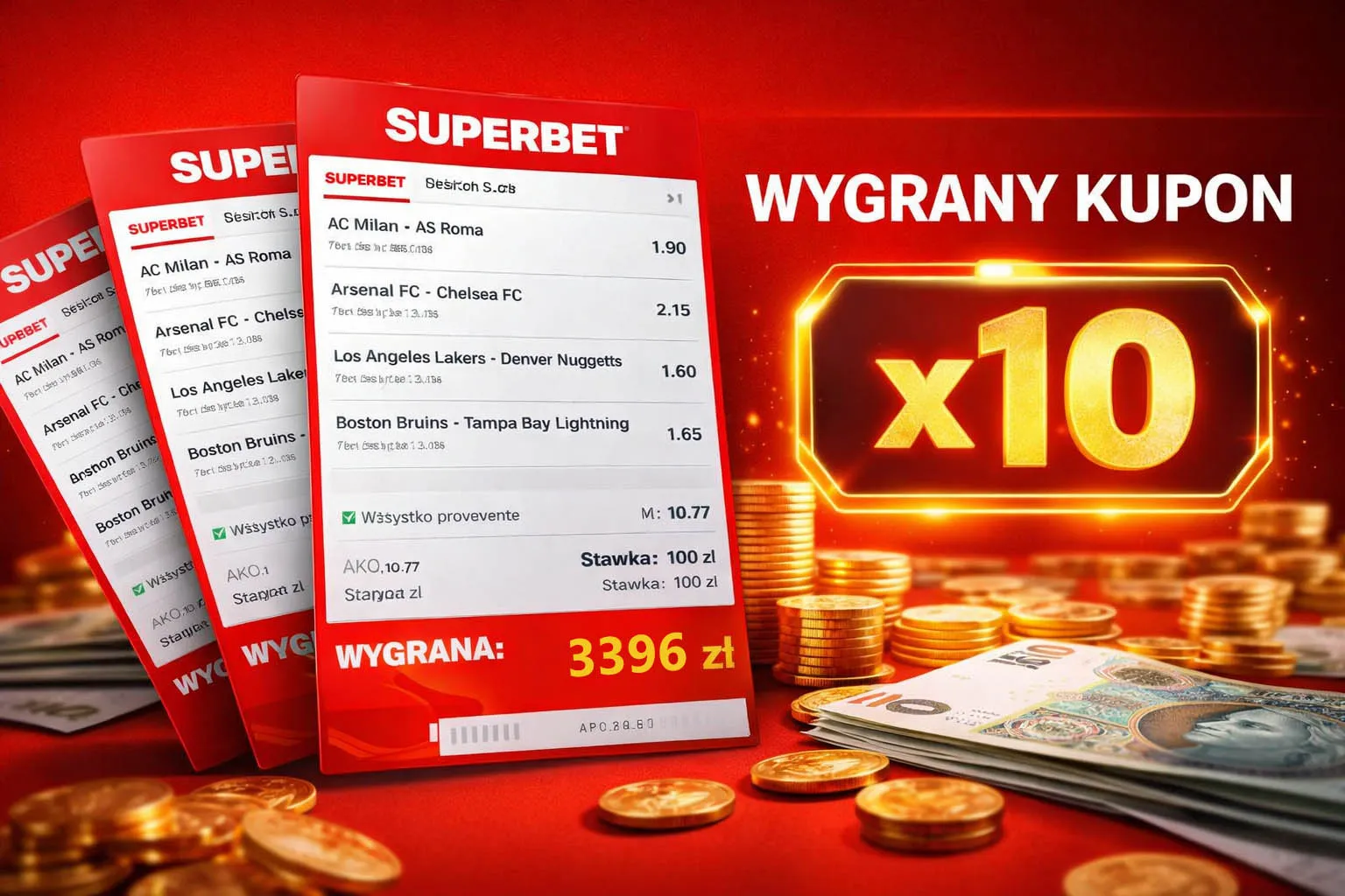 Typer trafił 10 identycznych kuponów