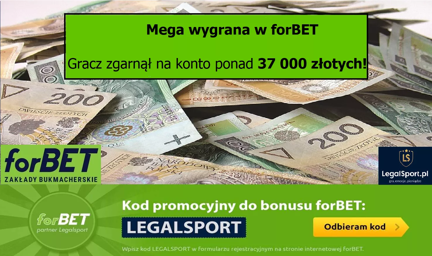 Wygrał ponad 37 tys. na kuponie mobilnym w forBET