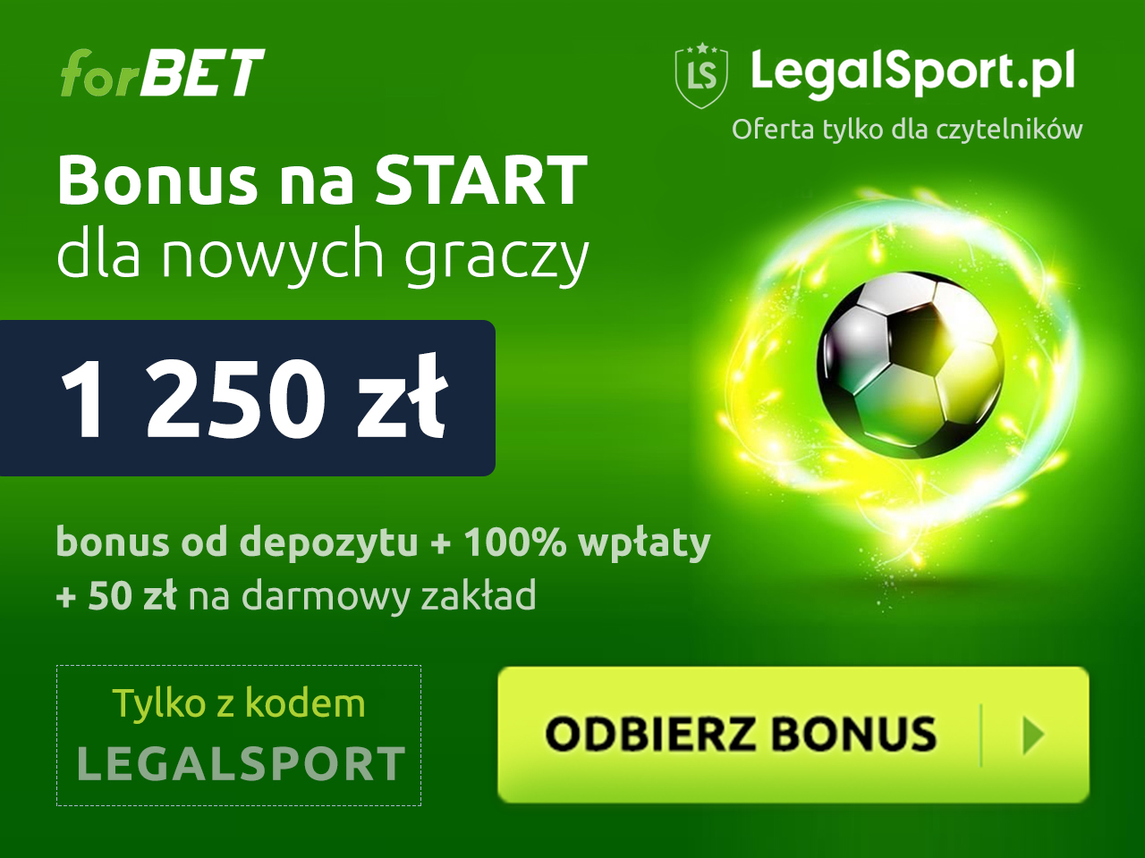 forBET Zakłady Bukmacherskie - logo i kod LEGALSPORT forBET - legalny bukmacher