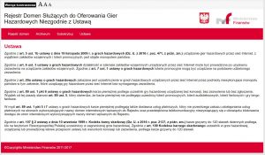 screen z listą sankcji MF