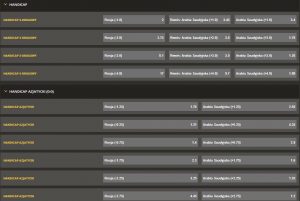 screen zakładów z handicapem w LVbet