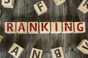 Drewniane klocki z literami tworzące słowo Ranking