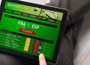 tablet z aplikacją do obstawiania online