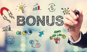 napis BONUS i rysunki