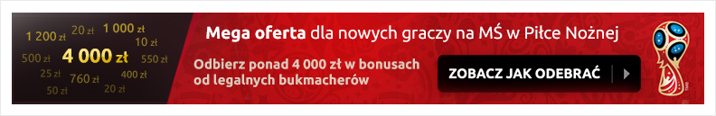 Bonusy bukmacherskie dla nowych graczy - do odbioru ponad 4000 zl z kodami bonusowymi