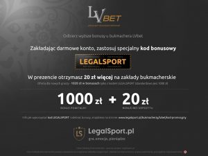 kod promocyjny w LVbet Zakłady Bukmacherskie Legalsport - kod promocji dla LVbet