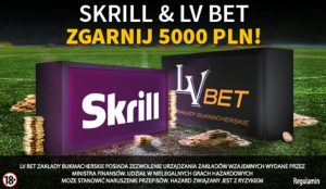 Legalny bukmacher LVbet przygotował promocję na Skrill zdjęcie promocji LVbet i Skrill