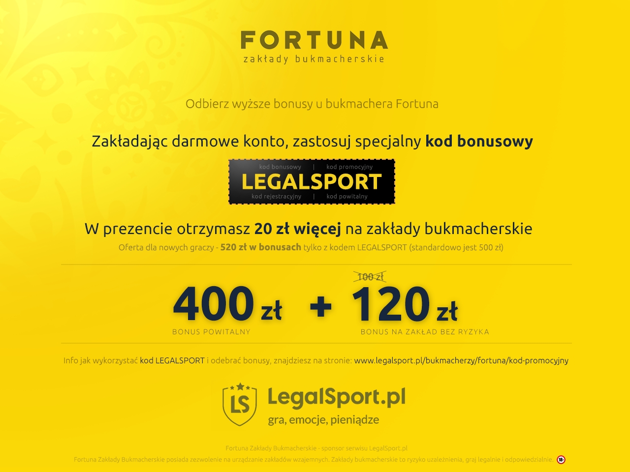 Kod promocyjny Fortuna Zakłady Bukmacherskie zdjęcie promocji powitalnej Fortuna Zakłady Bukmacherskie