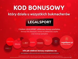 LEFALSPORT - kod do najlepszych bonusów powitalnych Kod rejestracyjny LEGALSPORT