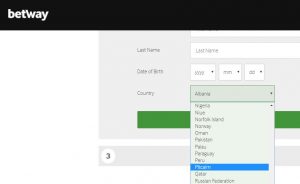 strona internetowa Betway jest niedostępna do rejestracji z Polski