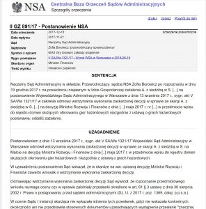NSA - wyrok w sprawie działania rządowego rejestru domen fragment uzasadnienia wyroku NSA