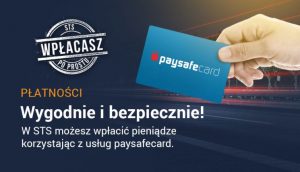 STS - płatności Paysafecard Legalny bukmacher STS udostępnił płatności przez Paysafecard