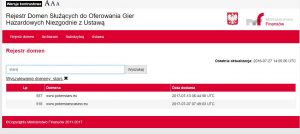 Pokestars - adresy w rejestrze domen zakazanych Pokestars w rządowym rejestrze domen zakazanych