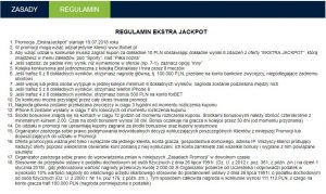 Ekstrajackpot - regulamin promocji Screen regulaminu promocji u bukmachera forBET