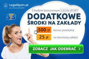 STS Zakłady bukmacherskie i kod bonusowy LEGALSPORT Bonus na start w STS z kodem rejestracyjnym LEGALSPORT