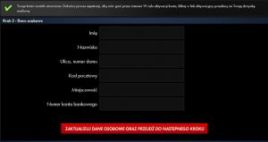 Screen panelu rejestracyjnego w Milenium - krok drugi Rejestracja darmowego konta gracza w Milenium - krok drugi
