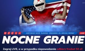 Promocja bukmacherska w eToto - do wygrania freebet 50 zł Nocne zakłady LIVE w eToto - zgarnij freebet 50 zł
