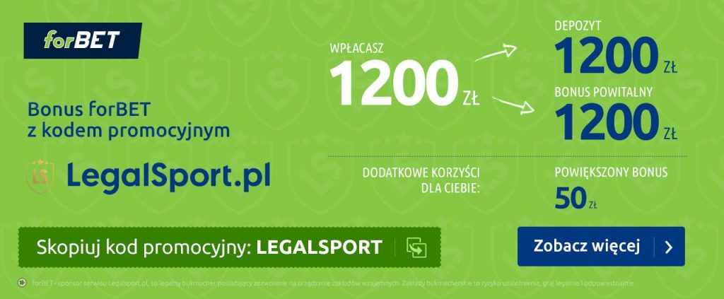Bonus na start 1 250 zł w forBET Zakłady Bukmacherskie forBET Zakłady Bukmacherskie: bonus na start